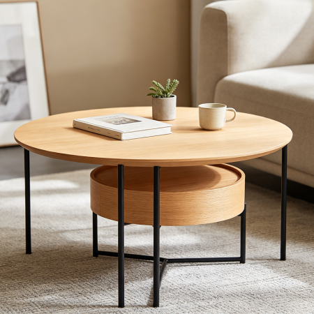 Modern Round Nesting Side Tables Set for Rooms