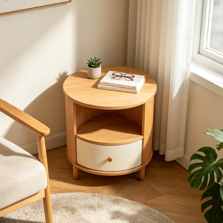 Functional Round Corner Side Table for Home